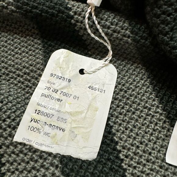 Akris Punto Open Knit Sweater Back Cut-Out Size 16‎ (US) Green Stripe - Picture 8 of 11